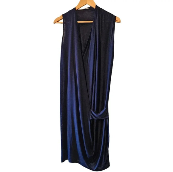 Acne Studios Natifa Draped Sleeveless Mini Navy Dress Size XXS. - Picture 6 of 14